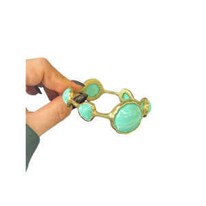Women's Gold Turquoise Bracelet One Size